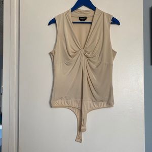 COPY - Bebe Beige Tan body suite size L large
